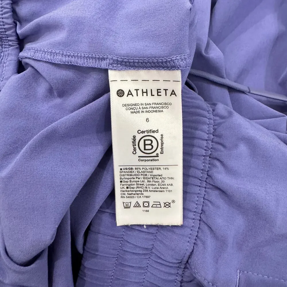 Athleta Arrival Cropped Pants Purple Women's 6 Athleisure Minimalist Travel - Picture 12 of 16